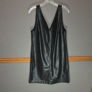 GAP Black Sleeveless Vegan Leather Dress